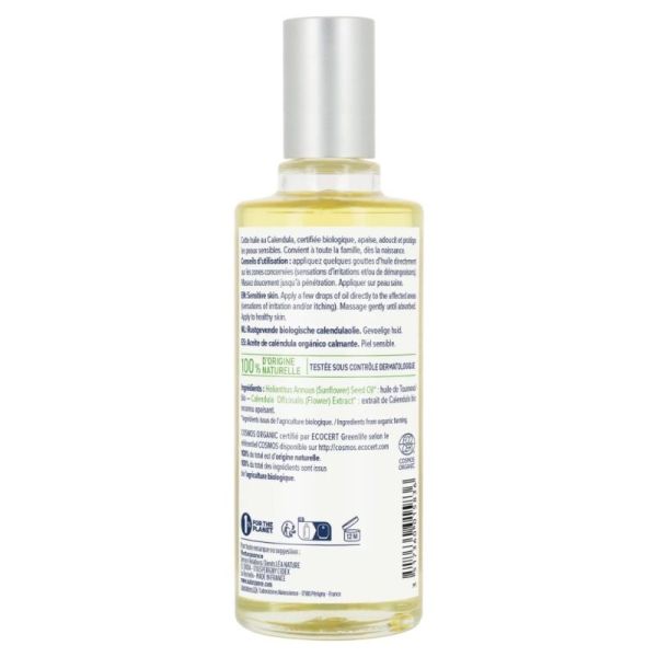Natessance Huile au Calendula BIO Flacon de 50ml - Soin apaisant et adoucissant pour peaux sensibles