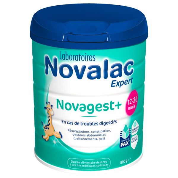 Novalac Novagest+ Lait infantile en poudre - 12 à 36 mois - 800g - Adapté aux troubles digestifs du nourrisson