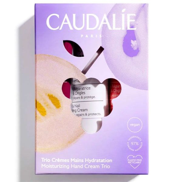 Caudalie Trio Crèmes Mains - Routine Complète pour Nourrir et Réparer les Mains Sèches