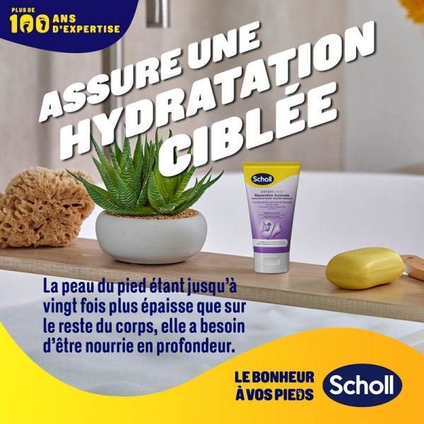 Scholl Crème Réparatrice Intense - 150 ml - Réparation des pieds très secs et abîmés