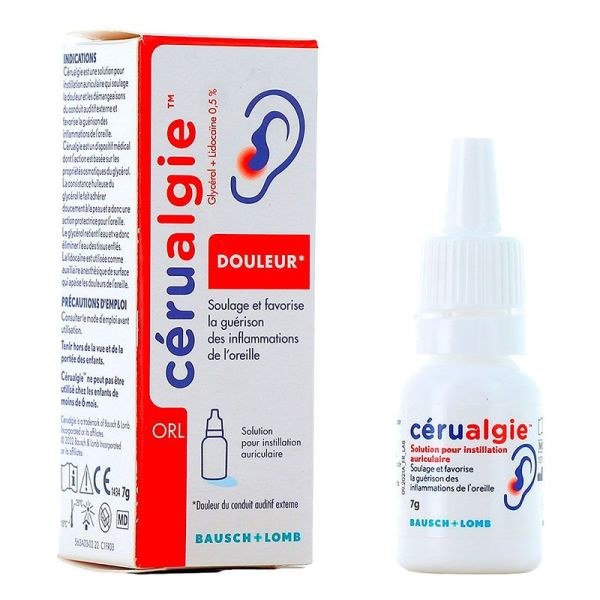 Bausch & Lomb Cérualgie Douleur - Soulage les Douleurs & Inflammations de l'Oreille - 7g