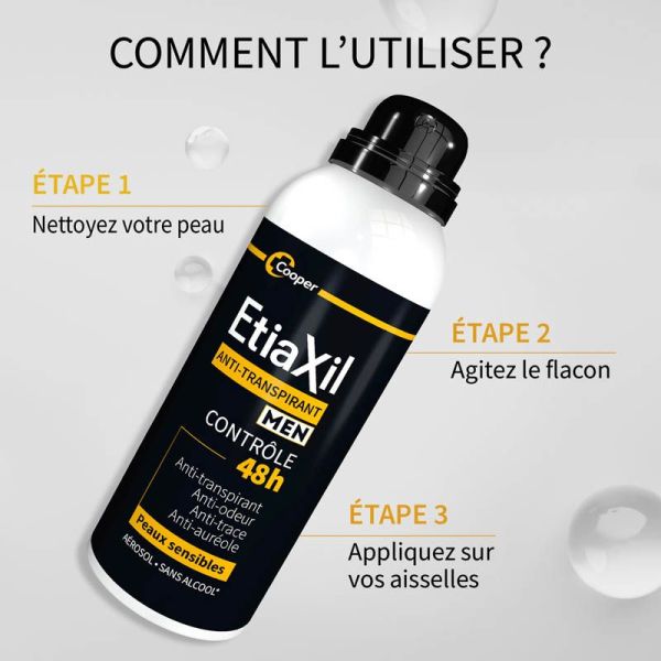Etiaxil Men Anti-Transpirant Contrôle 48h Aérosol - 150ml