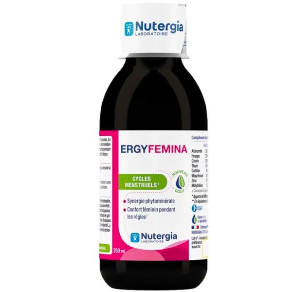 Nutergia Ergyfemina Cycles Menstruels - 250ml - Soutient le bien-être hormonal