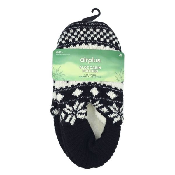 AirPlus Aloe Cabin Chaussons Hydratants Caribou Noir - Pointure 41-47  - Confort et douceur