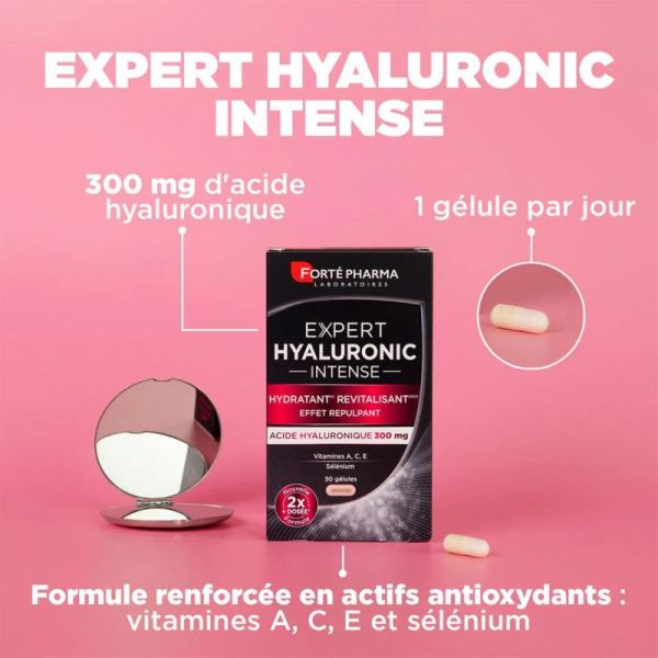 Forté Pharma Expert Hyaluronic Intense - 30 gélules - Hydrate, repulpe et révèle l’éclat de la peau