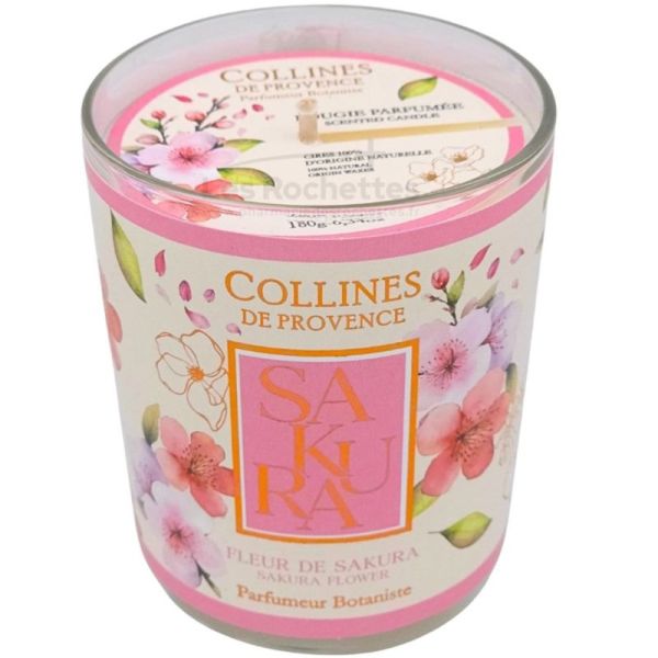 Collines de Provence Bougie Parfumée Fleur de Sakura 180g – Douceur et poésie