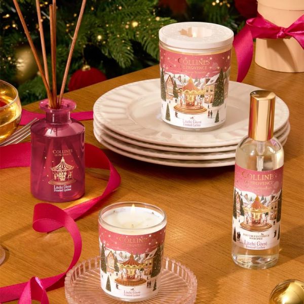 Collines de Provence Bougie Parfumée Litchi Givré 75g – Ambiance lumineuse
