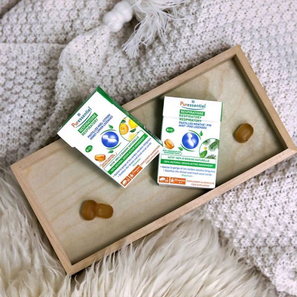 Puressentiel Respiratoire Pastilles Miel-Citron x20 Pastilles – Adoucit la gorge, calme l'enrouement et apaise les cordes vocales