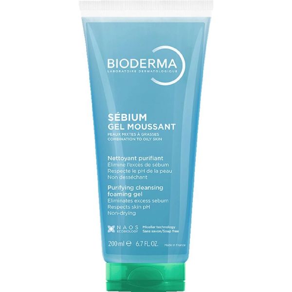 Bioderma Sébium Gel Moussant Nettoyant Purifiant 200ml – Nettoyant purifiant doux