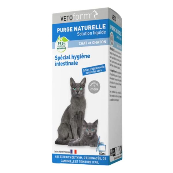 Vetoform Purge Naturelle Liquide Chat et Chaton Confort Digestif - 50ml