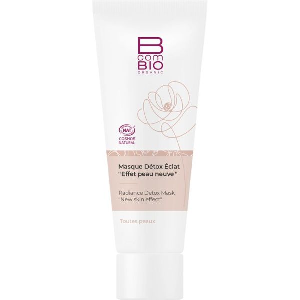 BcomBIO Masque Détoxifiant Effet Peau Neuve - 50 ml - Détoxifie, exfolie et ravive l’éclat