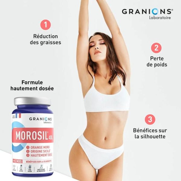 Granions Morosil 400 Mg 60 Comprimés - Réduction des graisses, perte de poids, bénéfices sur la silhouette