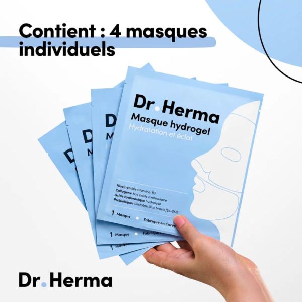Dr Herma Masque Hydrogel Hydrate Illumine Raffermit Tous Types de Peaux
