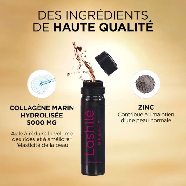 Lashilé Beauty Shots Collagène 5000mg - 14 shots - Action Anti-Âge