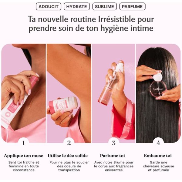 Musc Intime La Délicieuse Parfum Corps Sweet Litchi 120 ml – Brume corporelle fruitée et hydratation