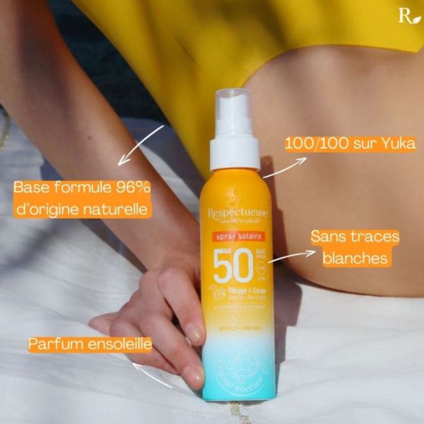 Respectueuse Spray Solaire SPF50 Visage & Corps - 100ml
