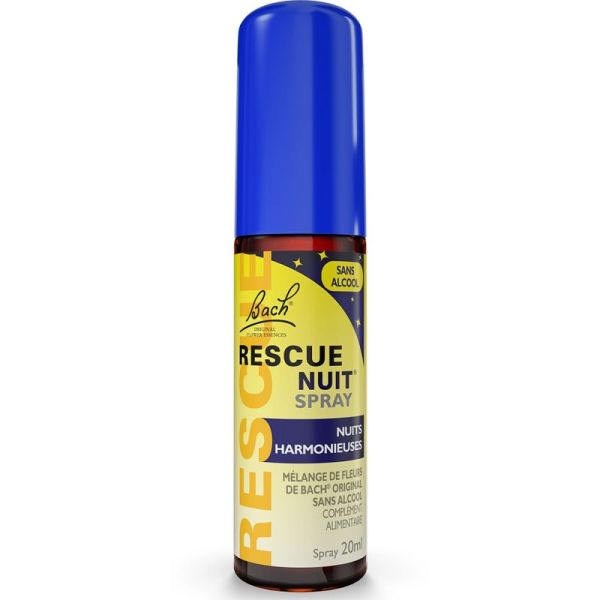 Rescue Nuit Bach Spray Sans Alcool 20ml – Sommeil et sérénité pour tous