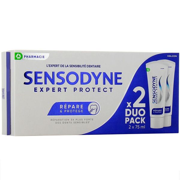 Sensodyne Dentifrice Répare et Protège - 2x75ml - Menthe Fraîche - Soulage et renforce l’émail