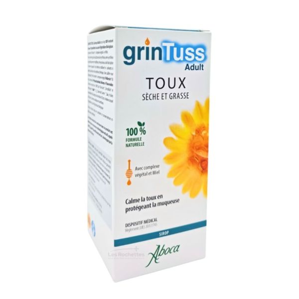 Aboca Grintuss Adult Sirop 180 g - Calme la toux et protège la muqueuse