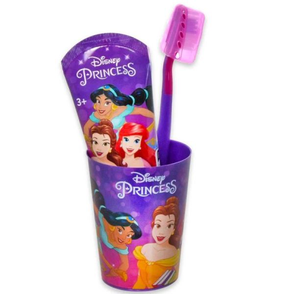 Adisphar Ensemble de Soin Buccal pour Enfants - Disney Princess - Brosse à dents, dentifrice, verre et trousse