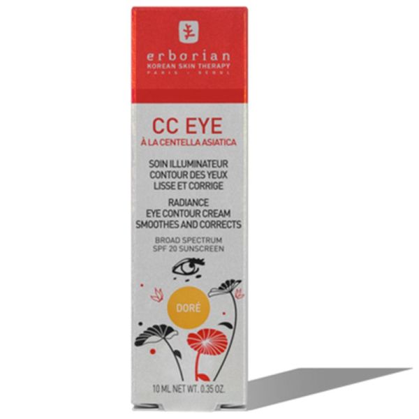 Erborian CC Eye Soin Illuminateur Contour des Yeux 10ml Teinte Doré – Crème teintée anti-cernes et lissante