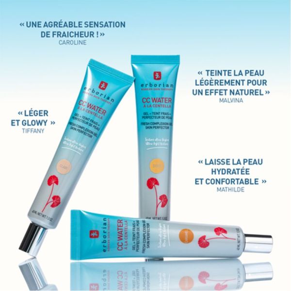 Erborian CC Water à la Centella Gel Teint Frais 15ml Teinte Caramel – Soin teinté à l'acide hyaluronique