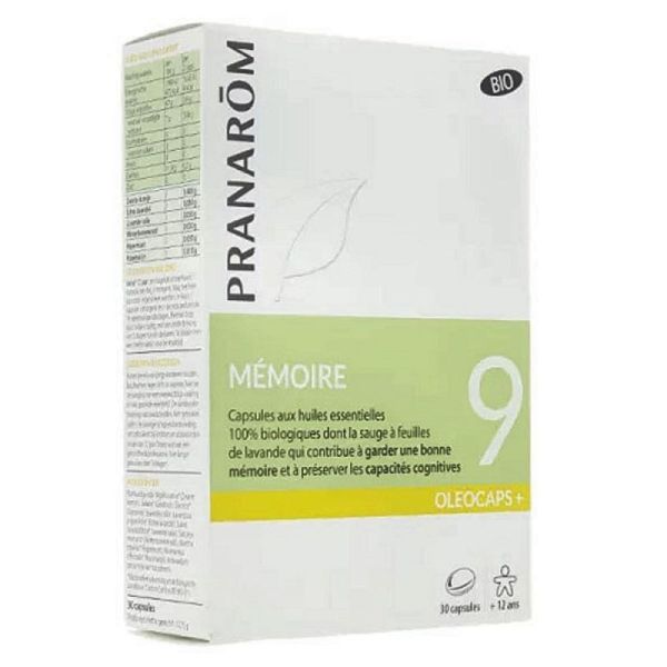 Pranarom Oleocaps+ 9 Mémoire Bio 30 capsules