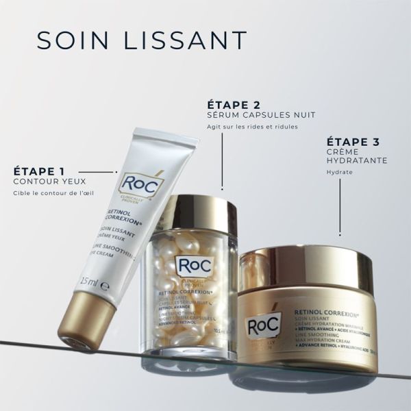 RoC Retinol Correxion Soin Lissant Crème Yeux 15ml – Rides, poches et cernes