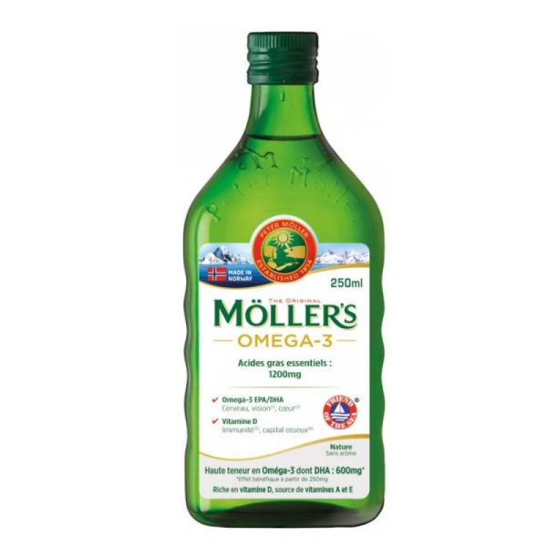 Möller's Omega 3 Huile de Foie de Morue Sans Arôme 250 ml