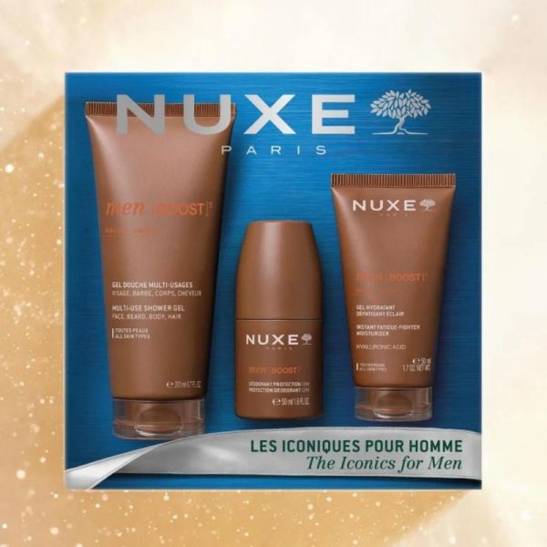 Nuxe Coffret Noël Men [BOOST]³ Les Iconiques Pour Hommes - Trio de soins énergisants et protecteurs pour homme