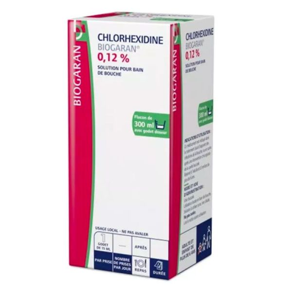 Biogaran Chlorhexidine 0.12% - Bain de Bouche contre les Infections - 300 ml