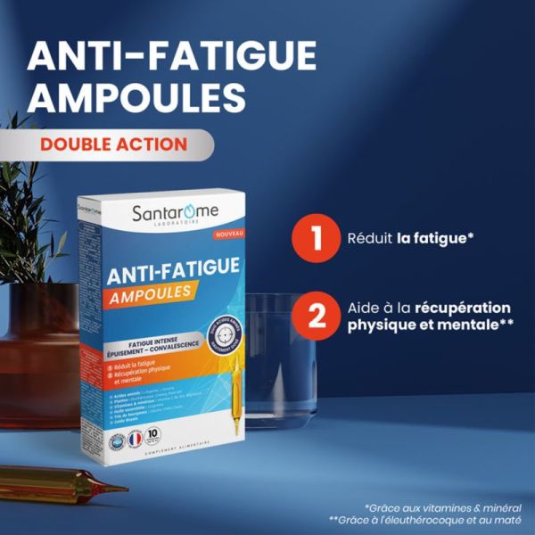 Santarome Anti-Fatigue 10 Ampoules – Énergie et récupération