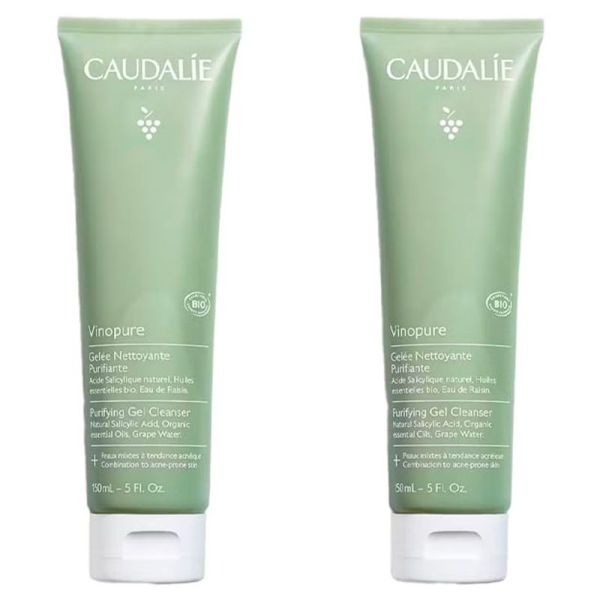 Caudalie VinoHydra Gelée Nettoyante Purifiante Bio - 2x150ml - Nettoyant purifiant & anti-imperfections