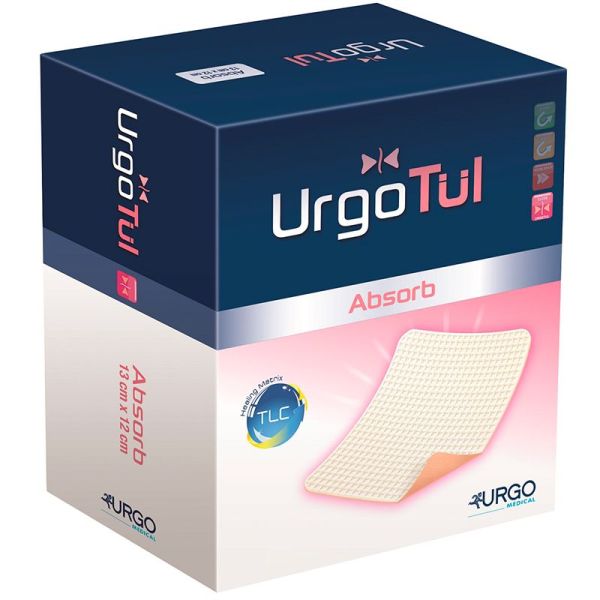 Urgo UrgoTul Absorb - 10 pansements - 15 x 20 cm - Pansement absorbant doux pour peaux fragiles