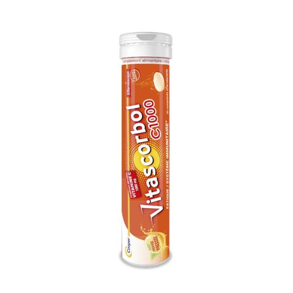 Vitascorbol Vitamine C 1000mg - 20 comprimés effervescents - Vitalité et Défenses Immunitaires