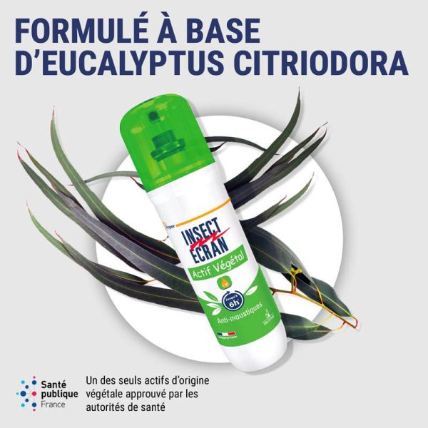 Insect Ecran Anti-Moustiques Spray Actif Végétal - 100ml - Protection naturelle contre les piqûres