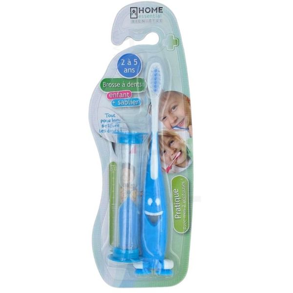 Home essentiel Brosse à dents enfant avec sablier - 2 à 5 ans - Coloris Aléatoire