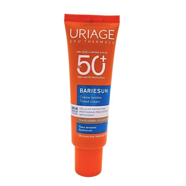 Uriage Bariésun Crème Solaire Teintée SPF 50+ 50ml – Teinte Dorée – Teint unifié et haute protection