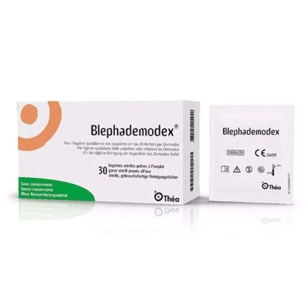 Théa Blephademodex Lingettes Imprégnées Paupières - 30 Lingettes