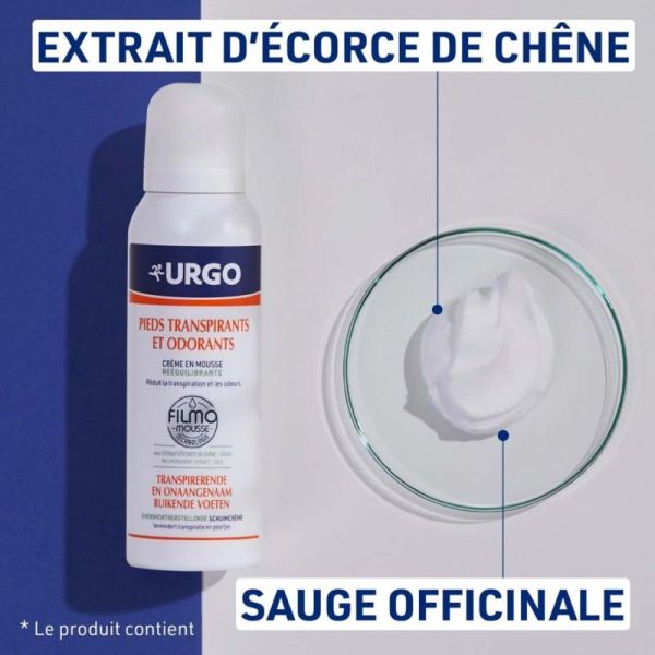 URGO Filomousse Crème Mousse Rééquilibrante Pieds Transpirants - 125ml