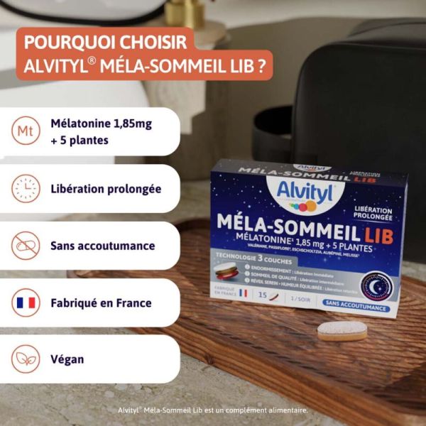 Alvityl Méla-Sommeil LIB Troubles du Sommeil - 15 Comprimés