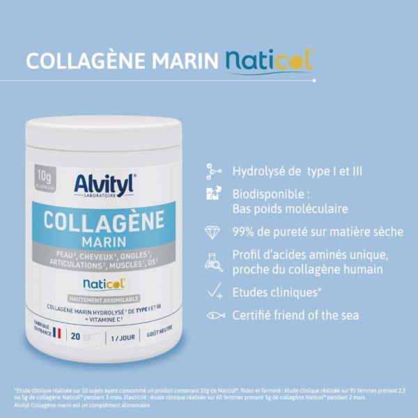 Alvityl Collagène Marin Hydrolisé de Type 1 & 3 - 210g