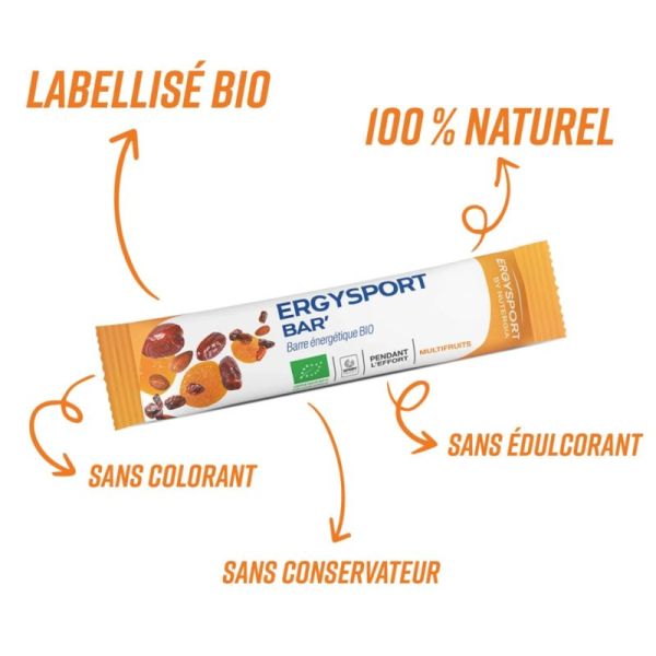 Nutergia Ergysport Bar' Multifruits Bio 40g – Énergie et endurance