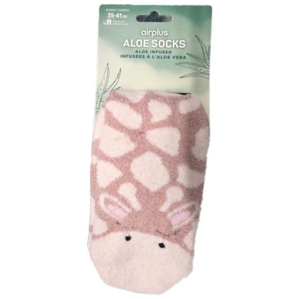 Airplus Aloe Cabin Socks Chaussettes Hydratantes - Nude Motif Girafe - Pointure 35-41
