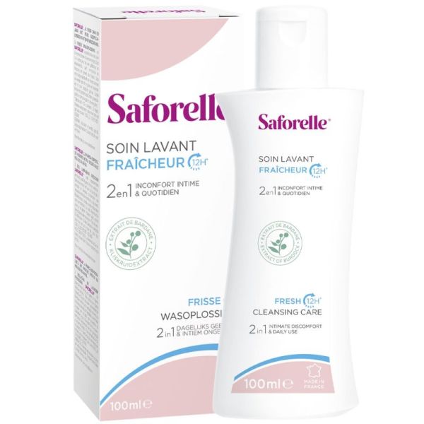 Saforelle Soin Lavant Fraîcheur 100 ml - Gel intime doux & sensation de fraîcheur