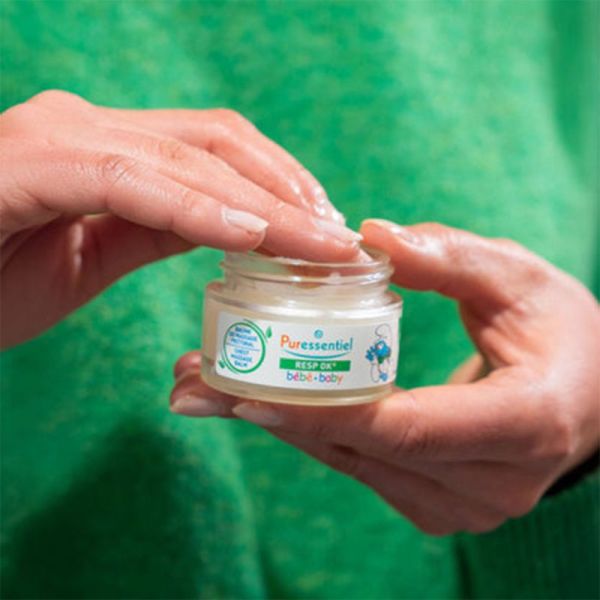 Puressentiel Resp OK Baume de Massage Pectoral Bébé 30 ml – Confort respiratoire, massage réchauffant et apaisant