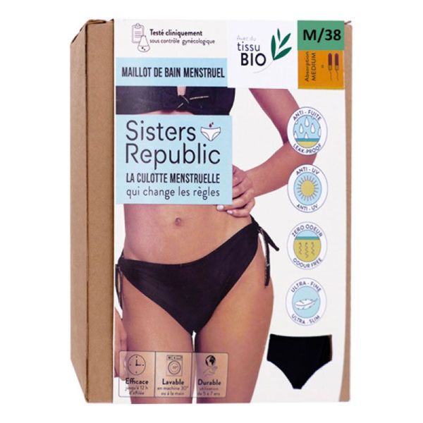 Sisters Republic Maillot De Bain Menstruel - Absorption Medium - Taille M 38 - 1 Bas