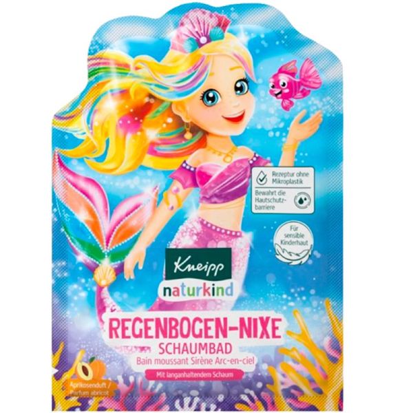 Kneipp Naturkind Bain Moussant - 40ml - Sirène Arc-en-Ciel - Senteur Abricot - Dès 3 ans