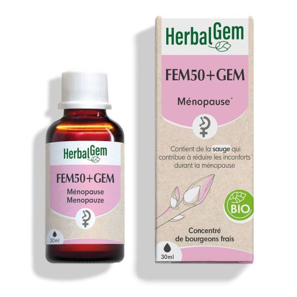 HerbalGem Fem50+Gem Bio 30ml – Confort ménopause et sommeil