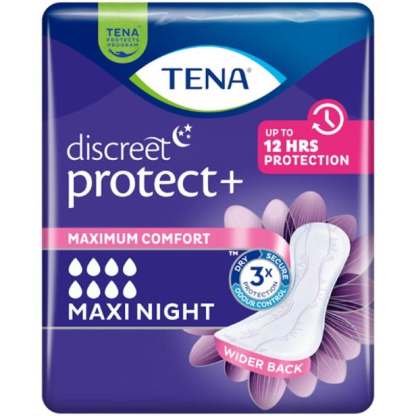Tena Discreet Maxi Night - Nocturne Légère - 12 serviettes